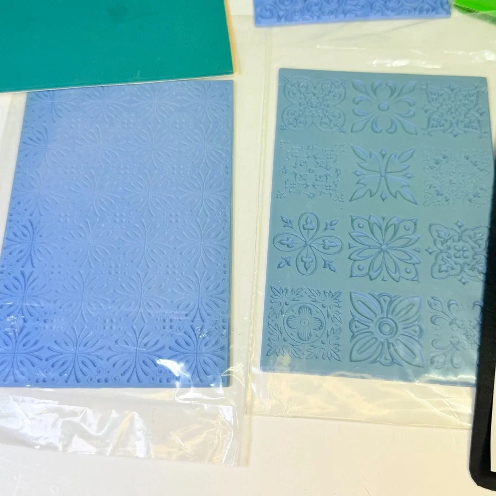 JudiKins Makin's Aleene's Clay Texture Sheets Lot Flowers Scroll Lace Patterns